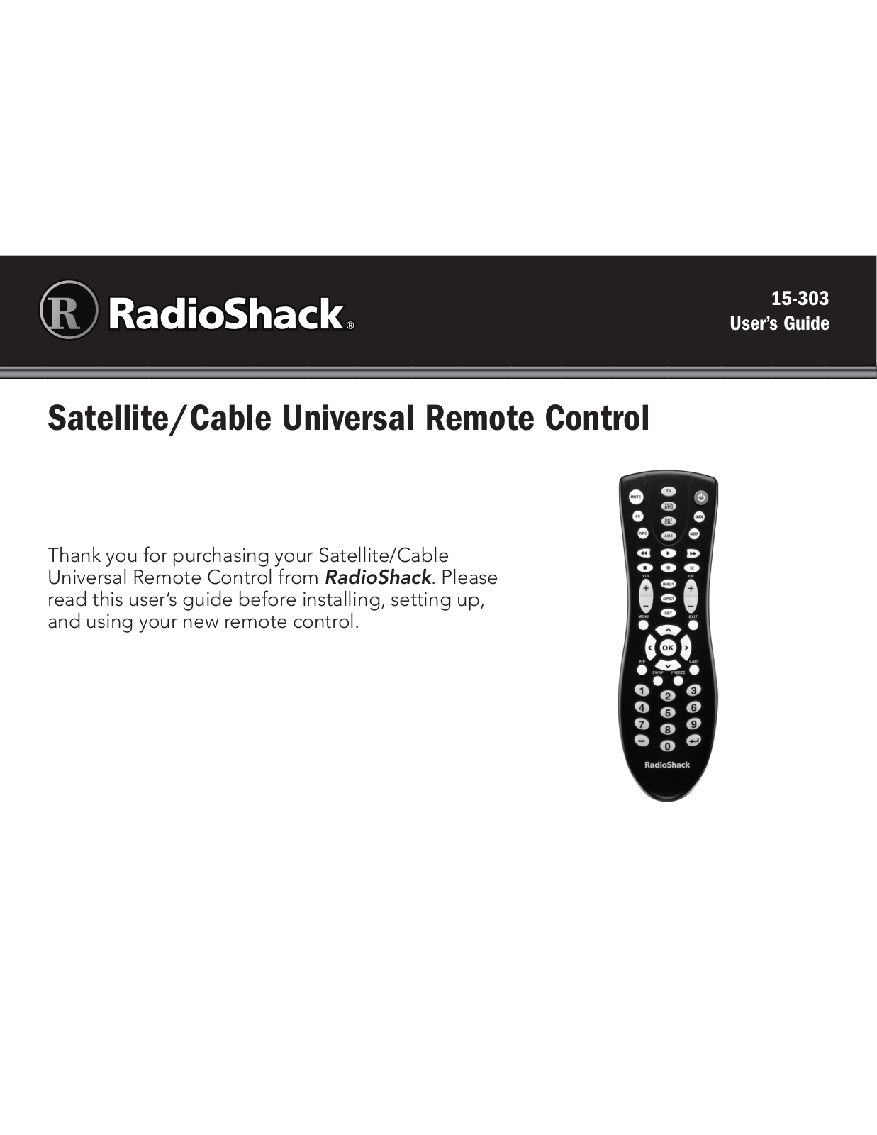 Radio Shack 15-303 User Manual