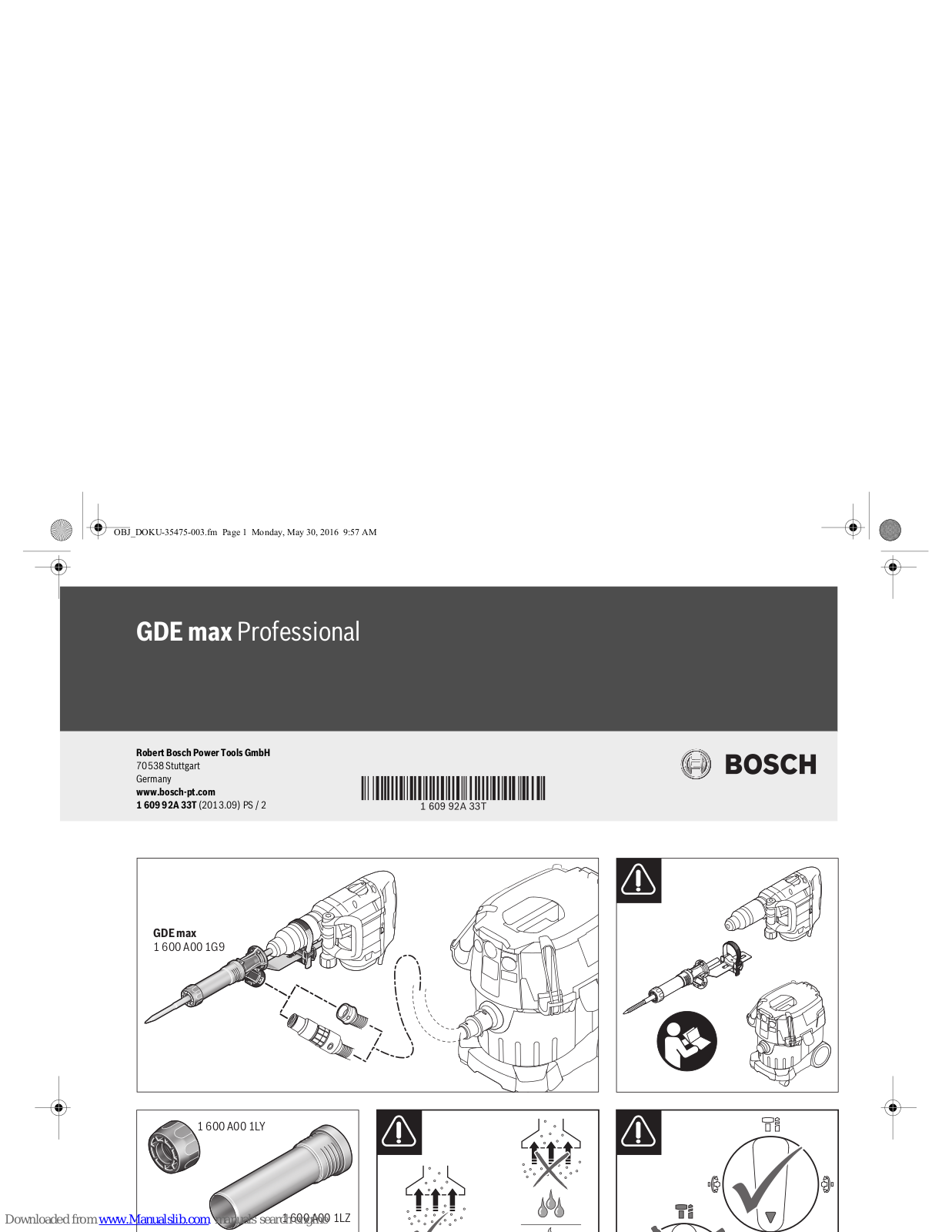 Bosch GDE max Professional Operating & Assembly Instructions