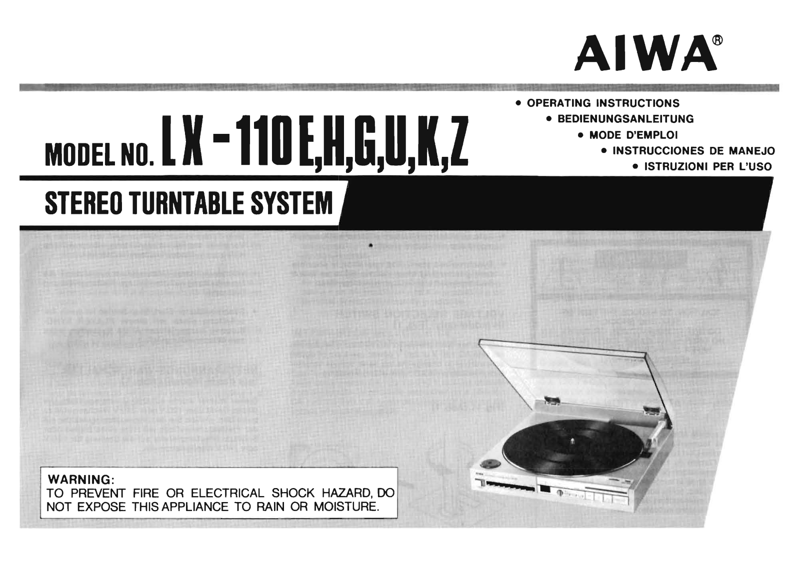 Aiwa LX-110 Owners Manual