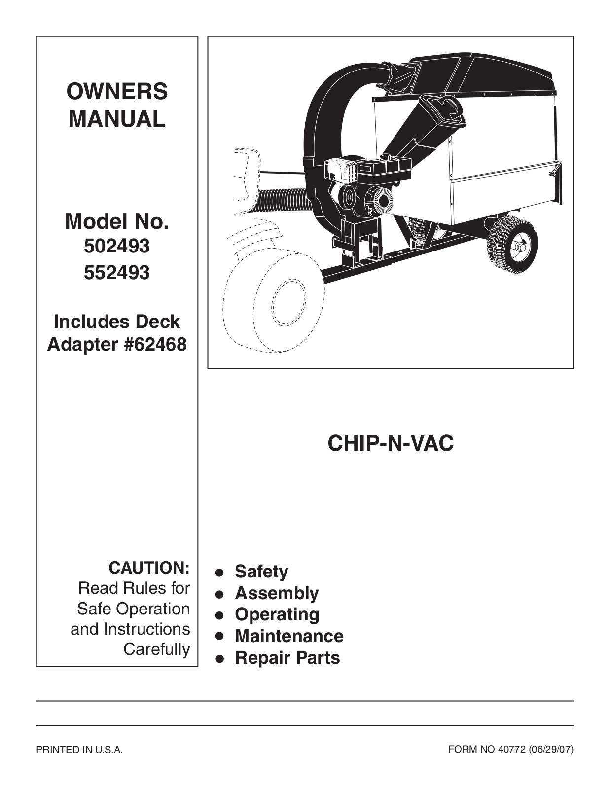 Sears 552493, 502493 User Manual