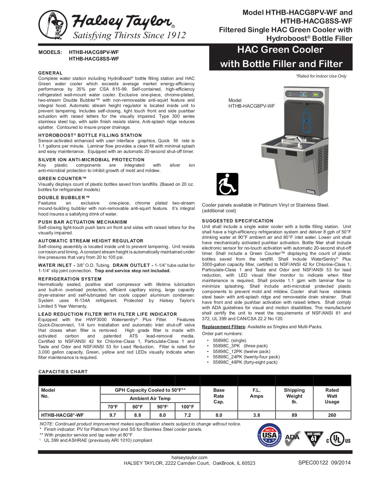 Halsey Taylor HTHB-HACG8PV-WF User Manual