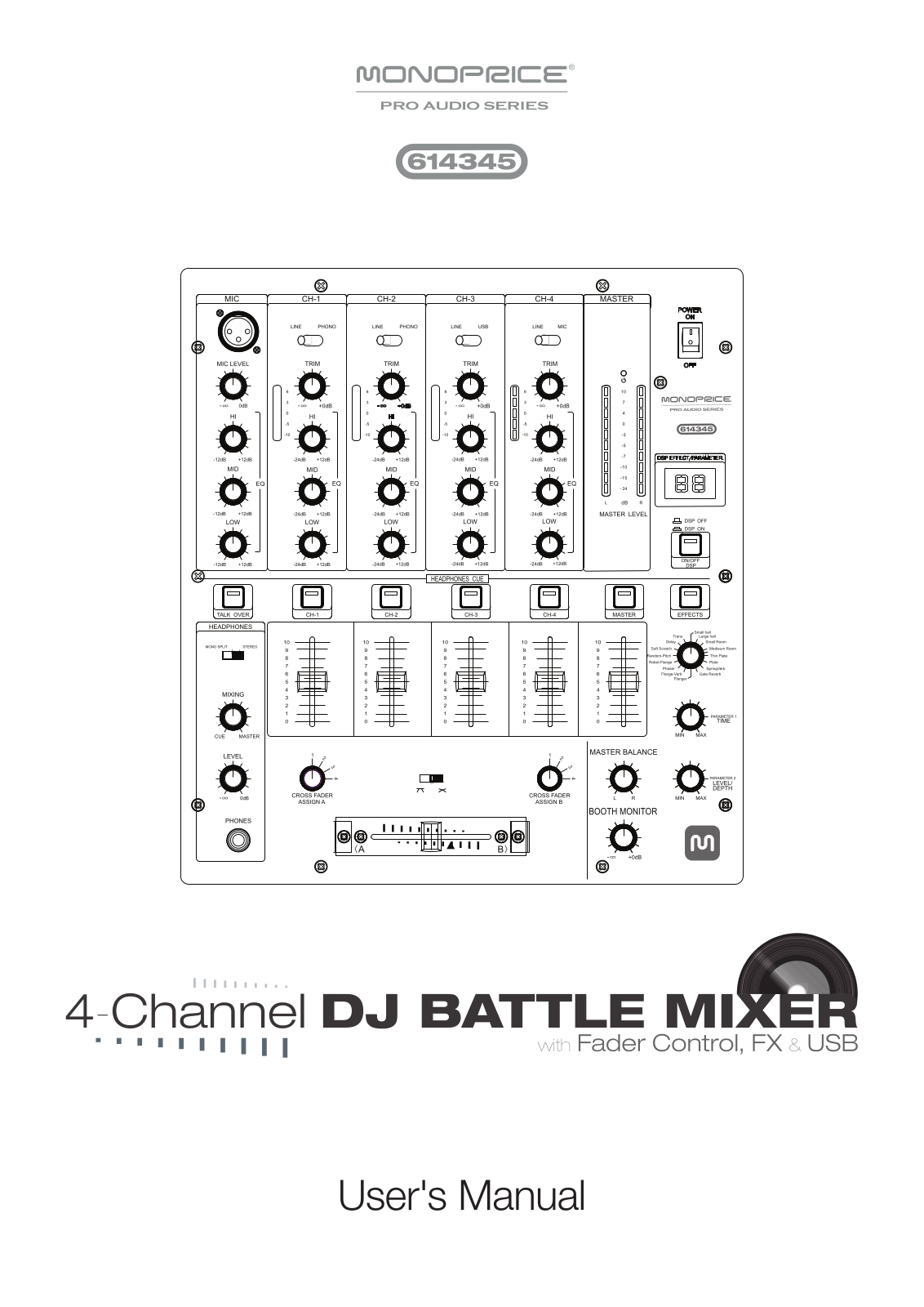 Monoprice DJ Battle Mixer 614345 User Manual