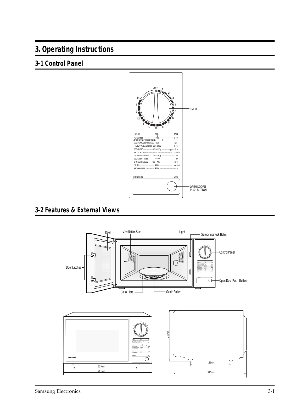 Samsung M530, M530-XSA Operating Instructions