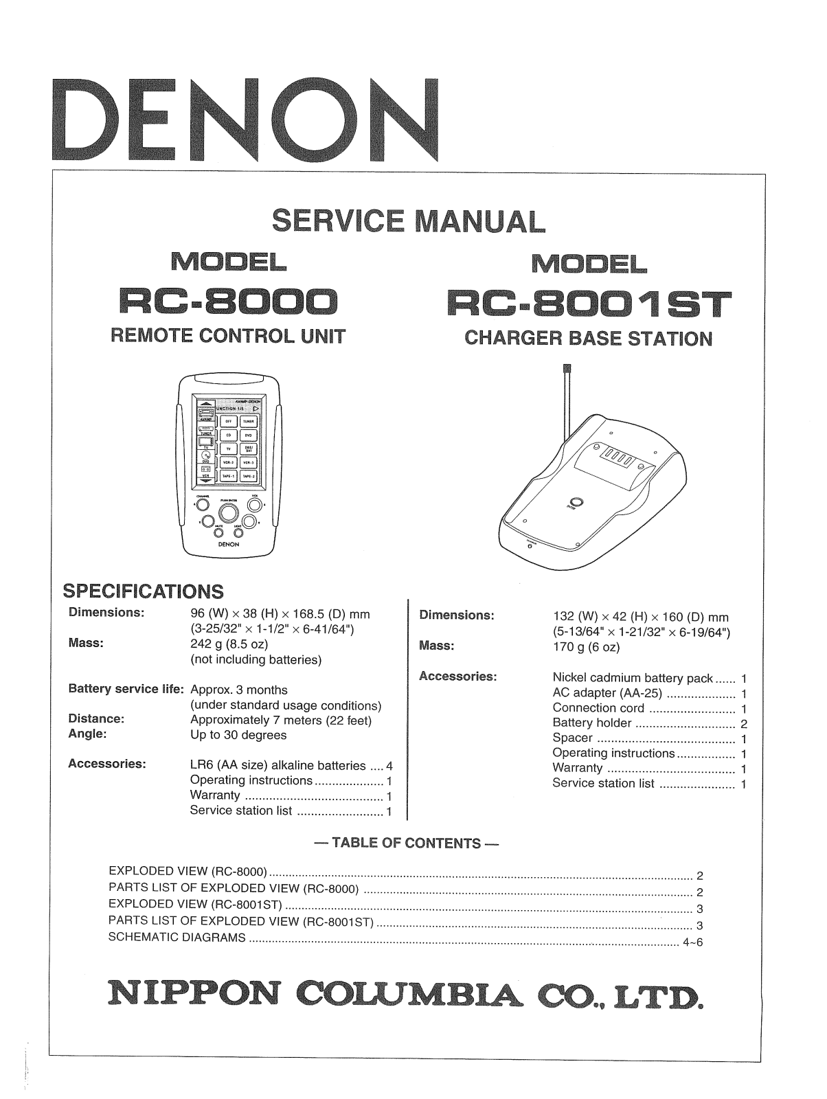 Denon RC-8000, RC-8001ST Service Bulletin