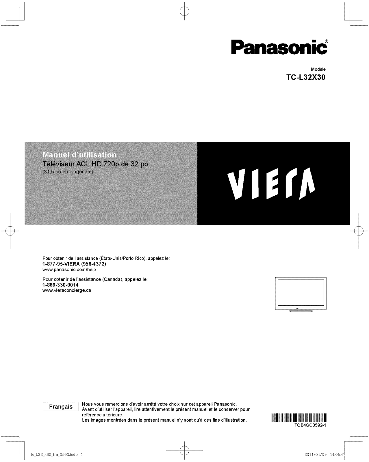 Panasonic TC-L32X30 Owner’s Manual