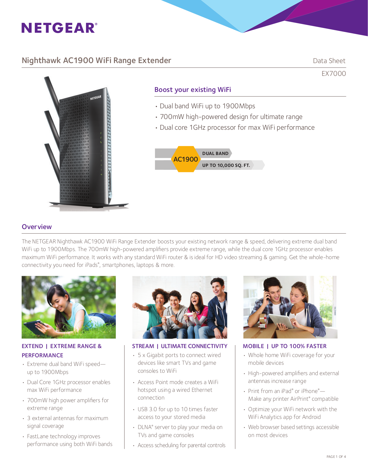 Netgear EX7000 Data Sheet