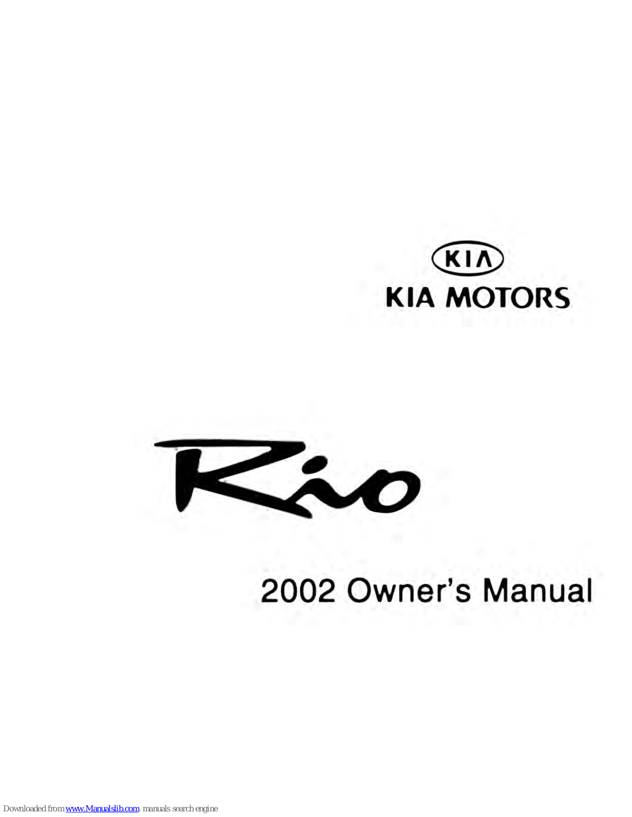 Kia 2002 Rio Owner's Manual