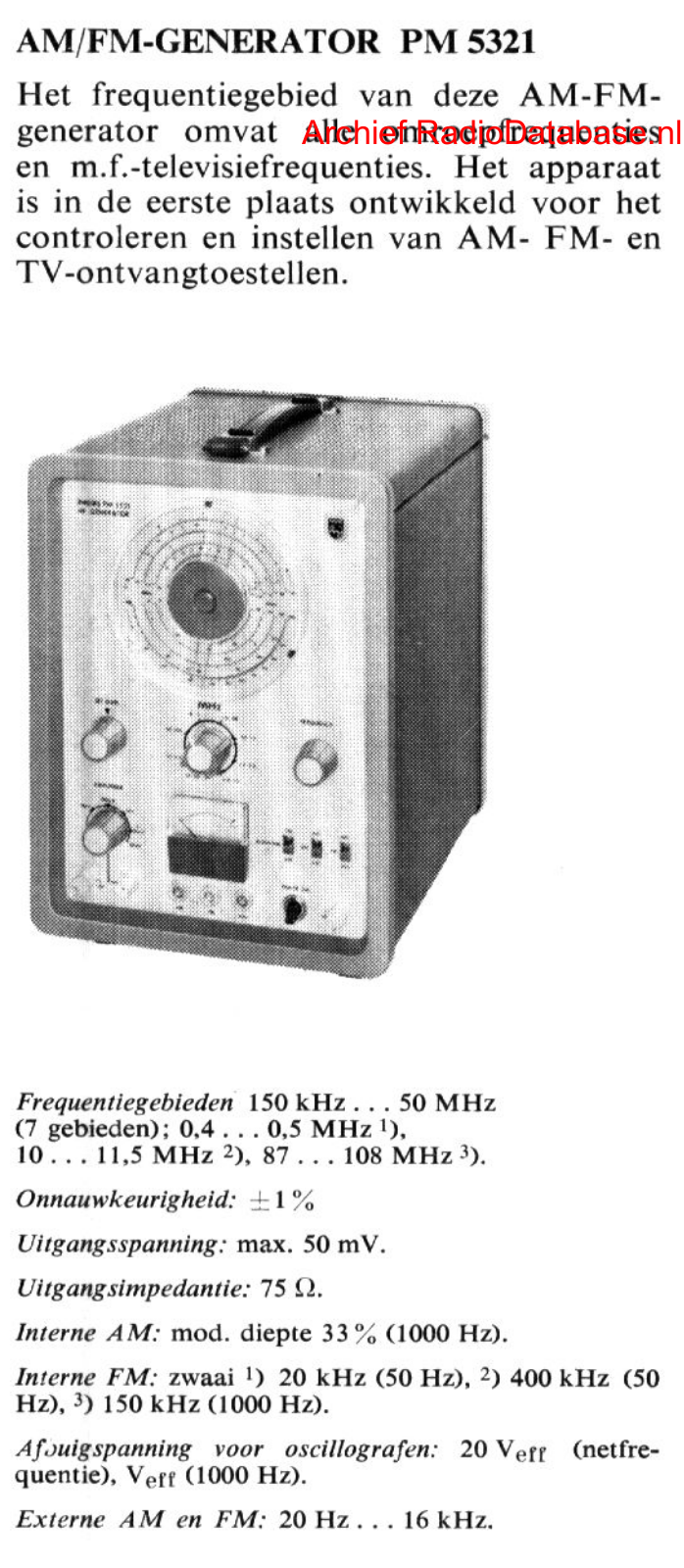 Philips PM5321 User Manual