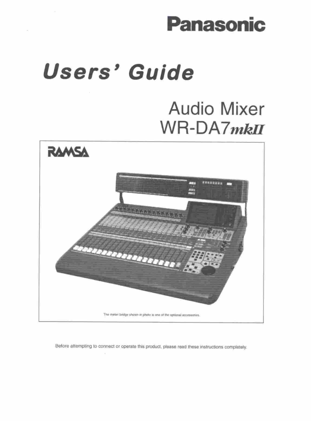 Panasonic wr-da7a Operation Manual