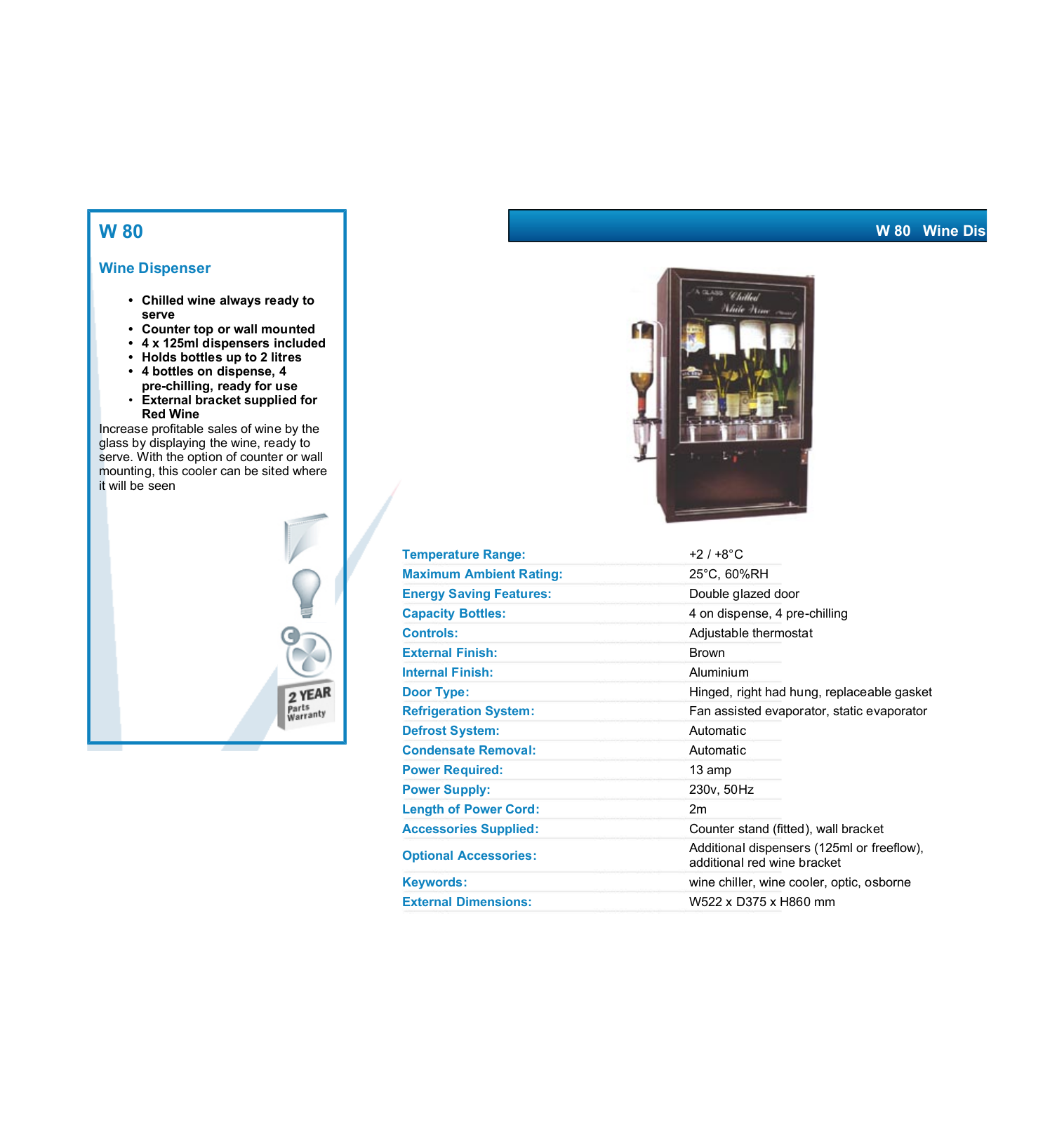 Valera W 80 DATASHEET