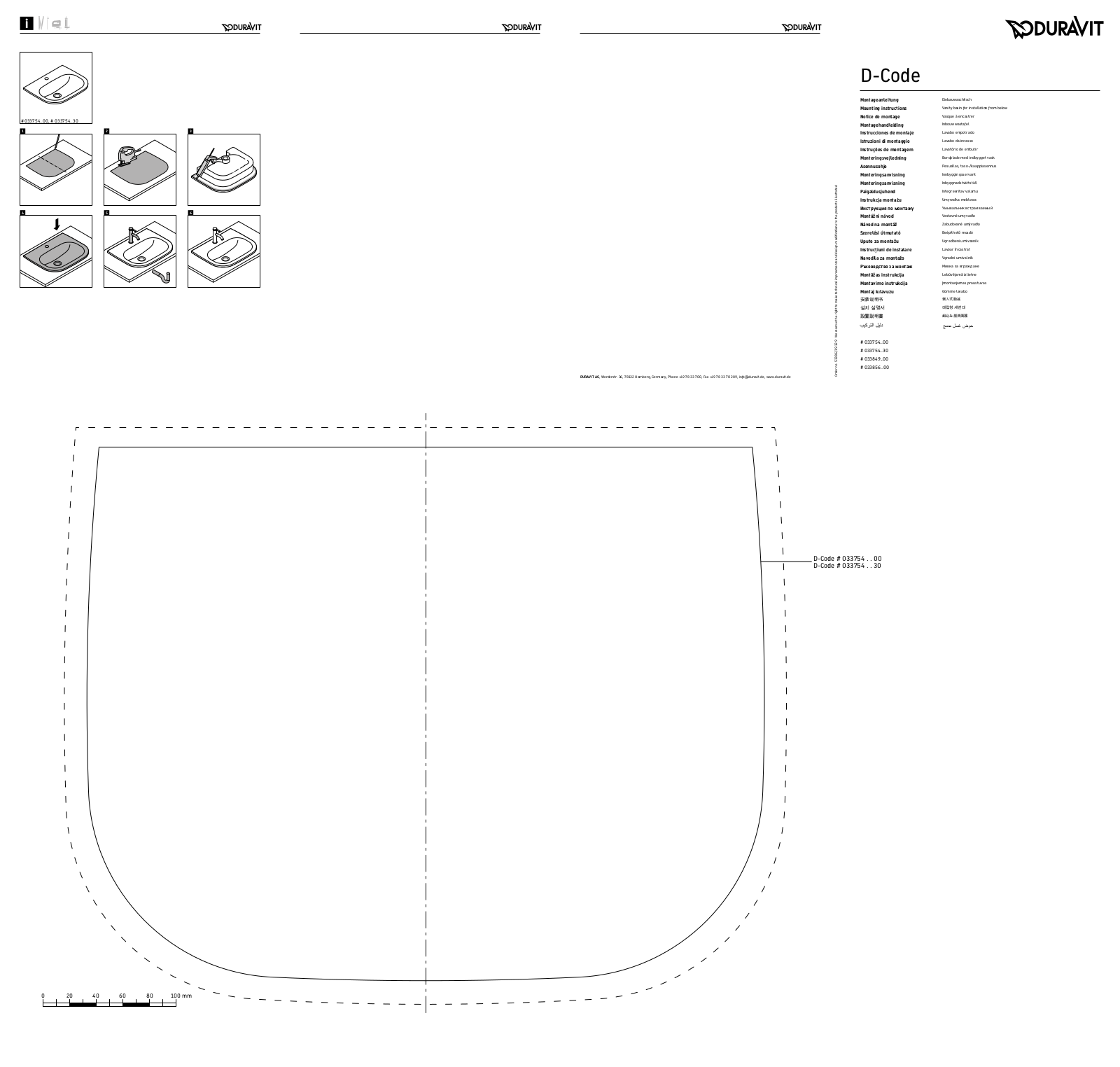 Duravit 0338560000, 0338490000 Mounting instructions