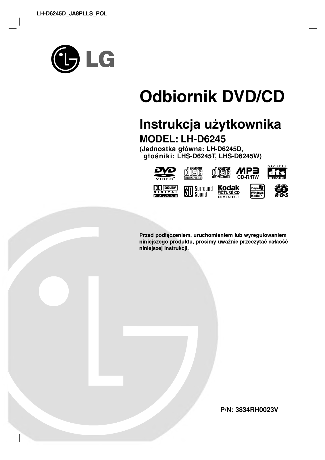 Lg LH-D6245 User Manual