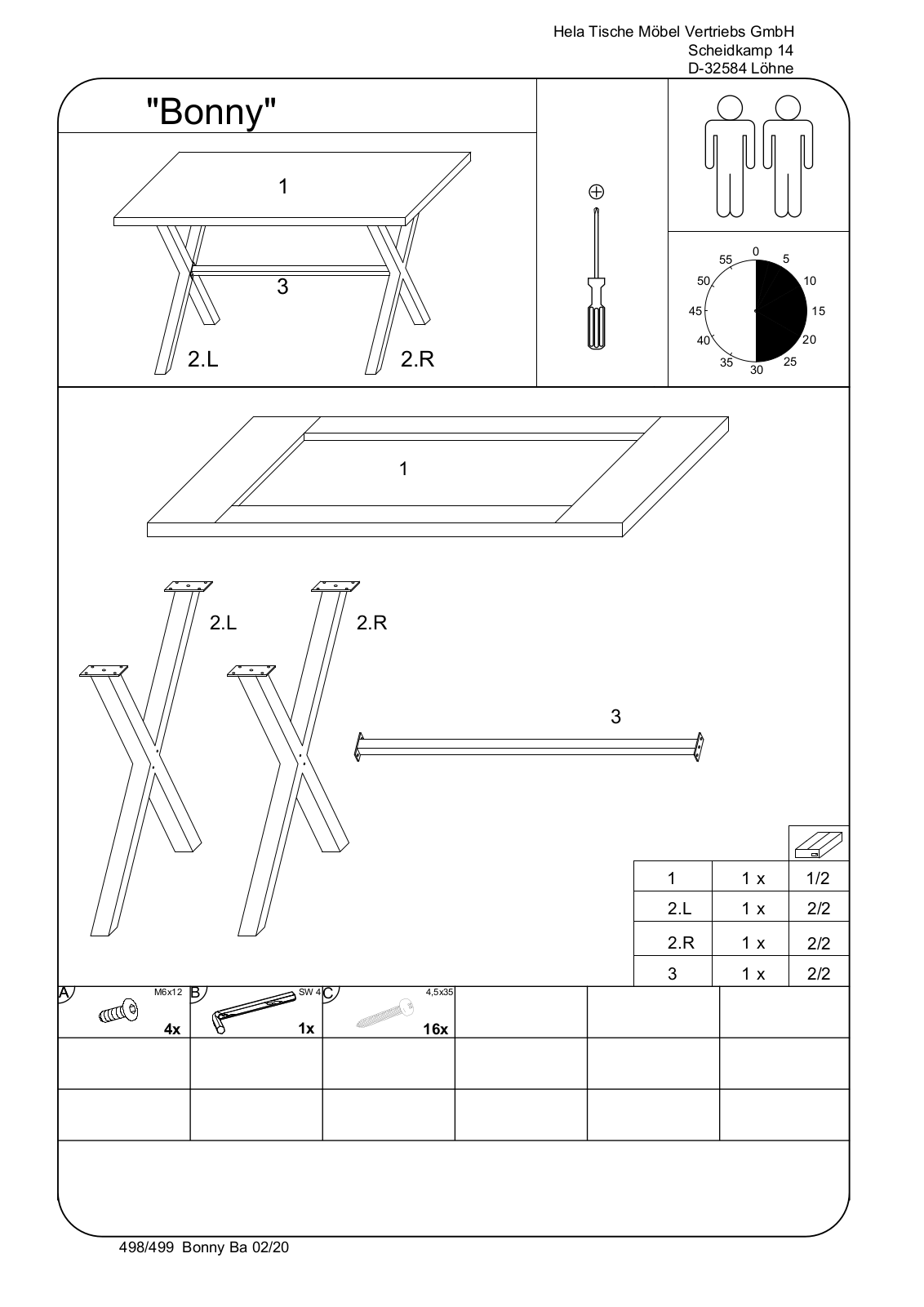 HELA Bonny Assembly instructions - ManualMachine.com
