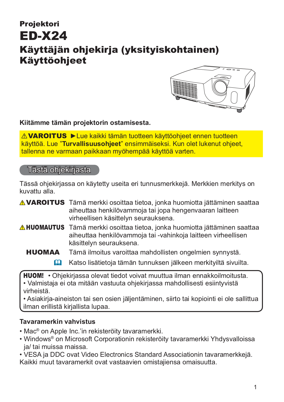 Hitachi ED-X24 User Manual