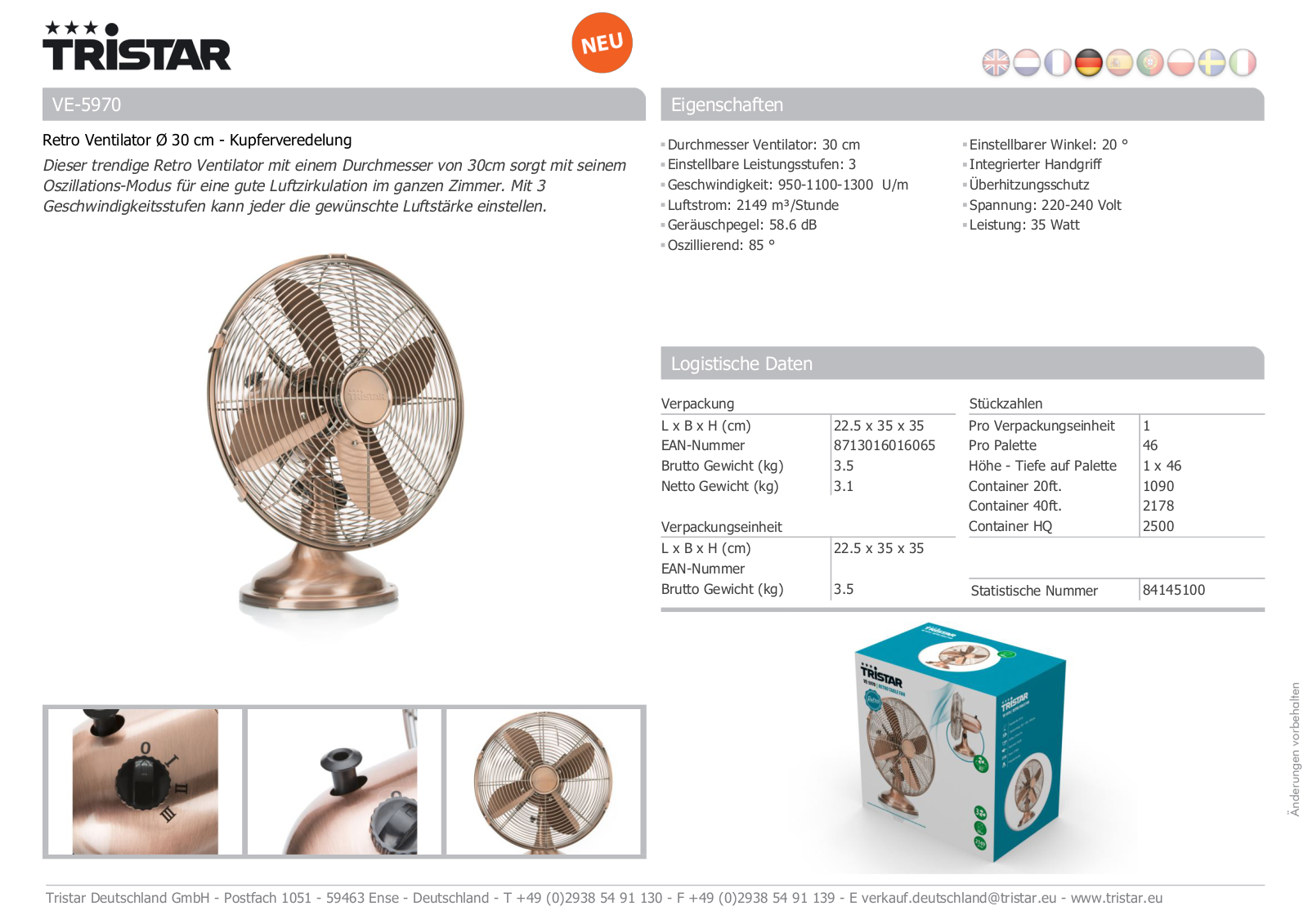 Tristar VE-5970 User Manual