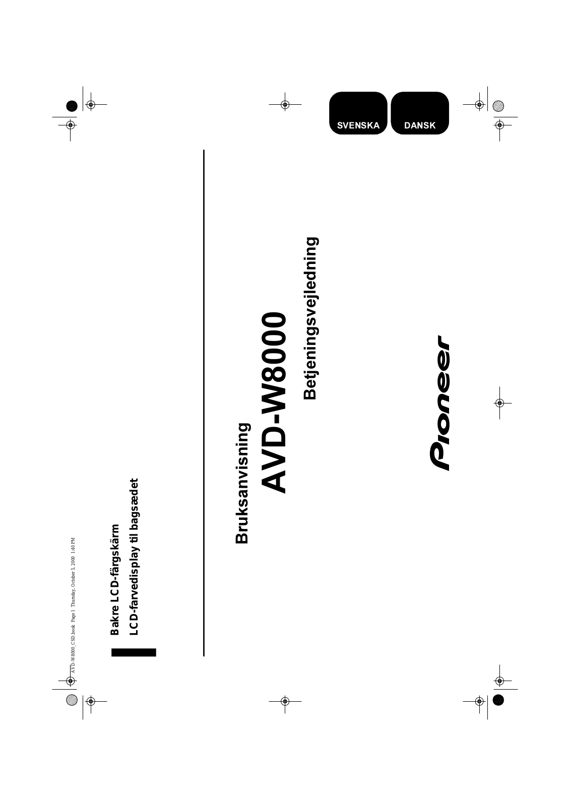 Pioneer AVD-W8000 User Manual