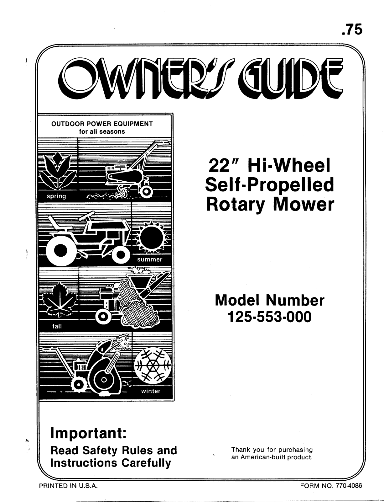 MTD 125-553-000 User Manual