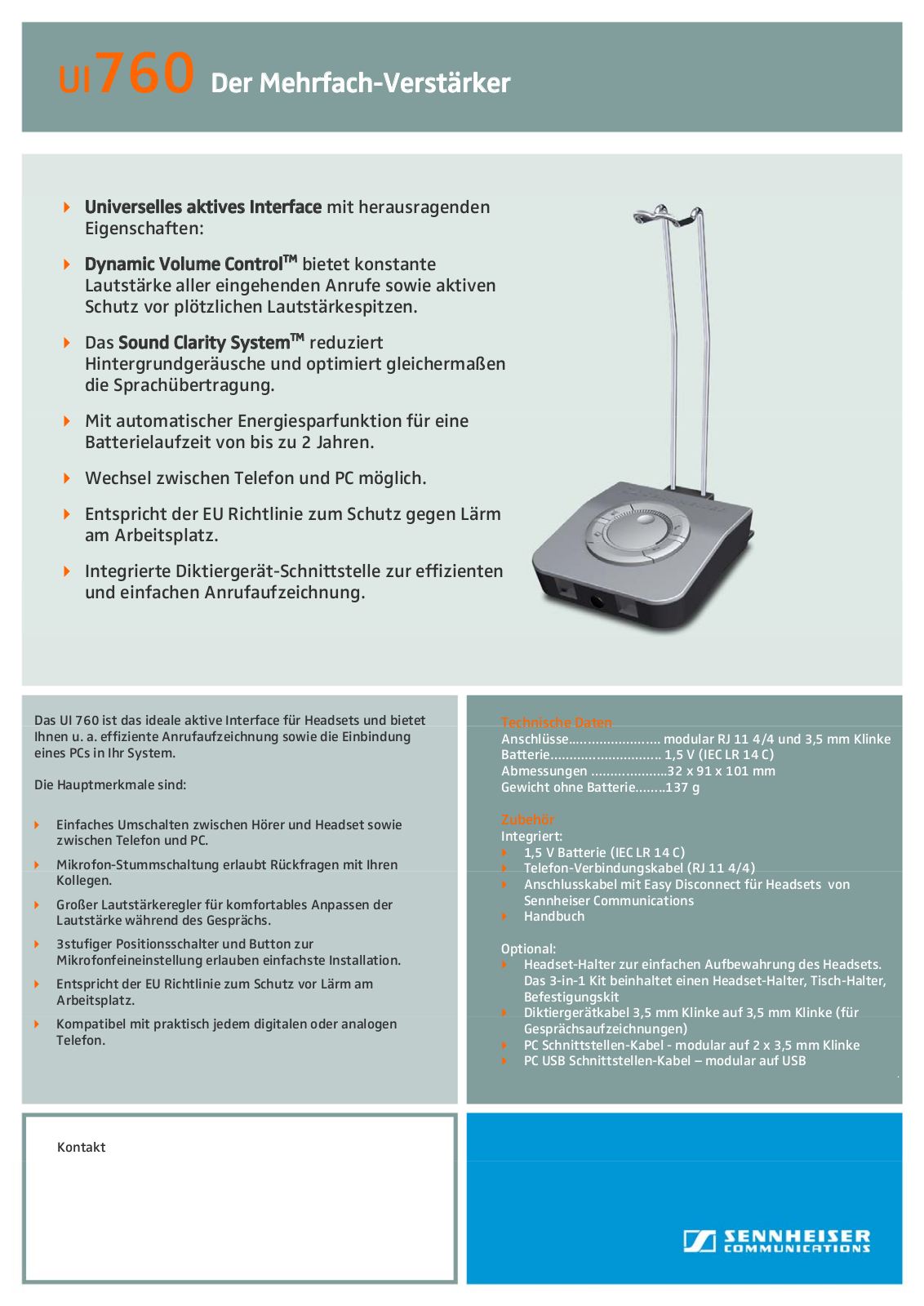 Sennheiser UI 760 BROCHURE