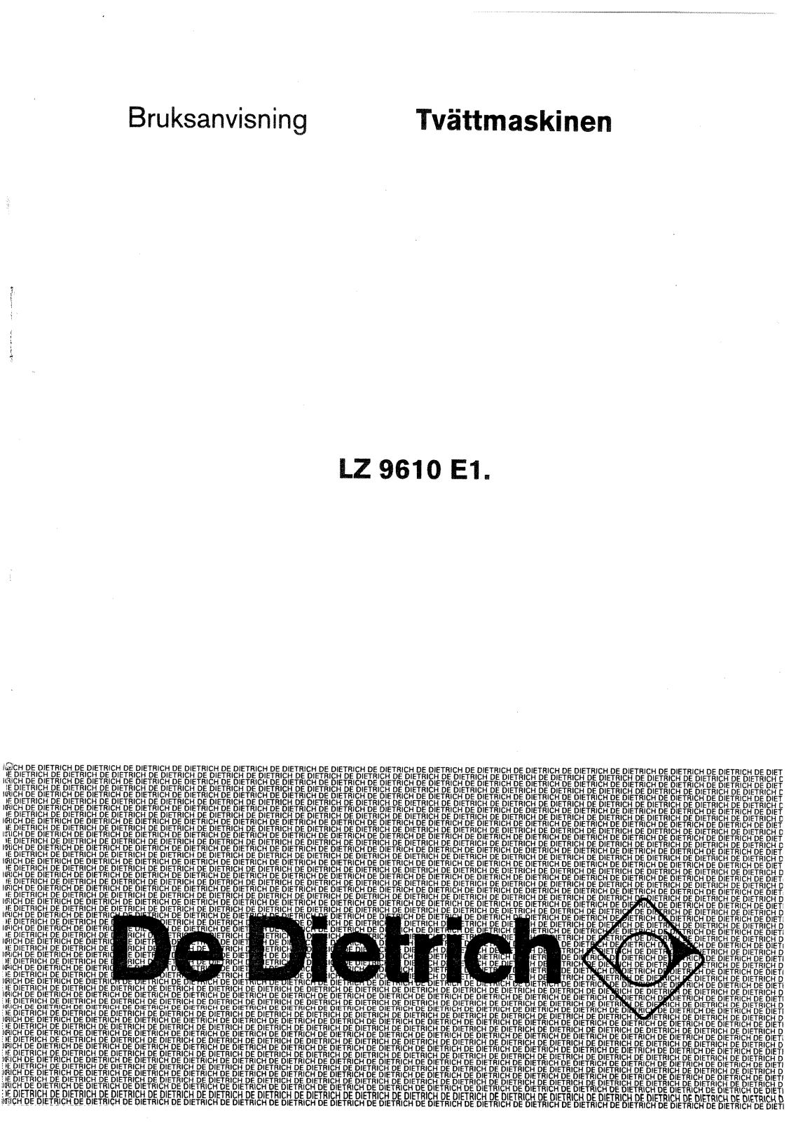 De dietrich LZ9610E1 User Manual