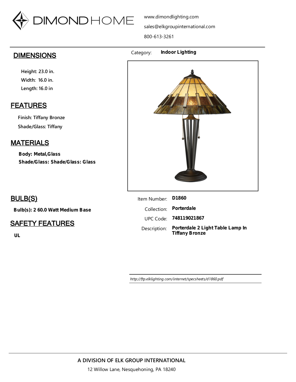 ELK Home D1860 User Manual