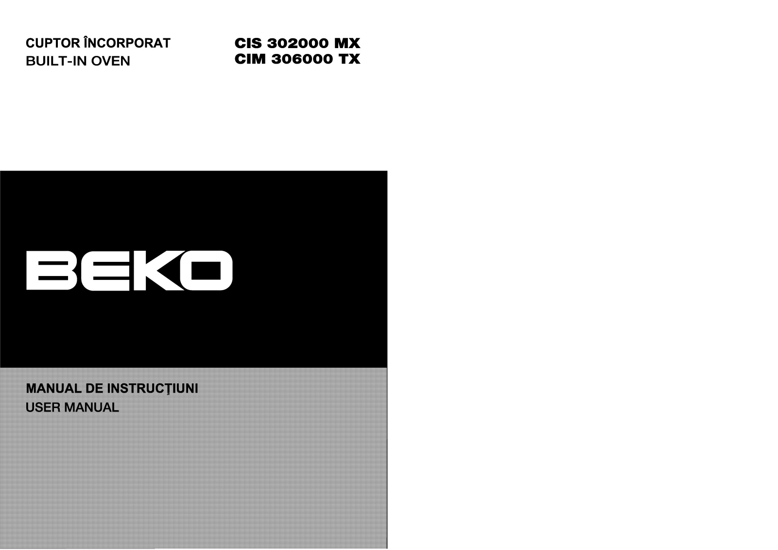 Beko CIS 302000 MX, CIM 306000 TX User guide - ManualMachine.com