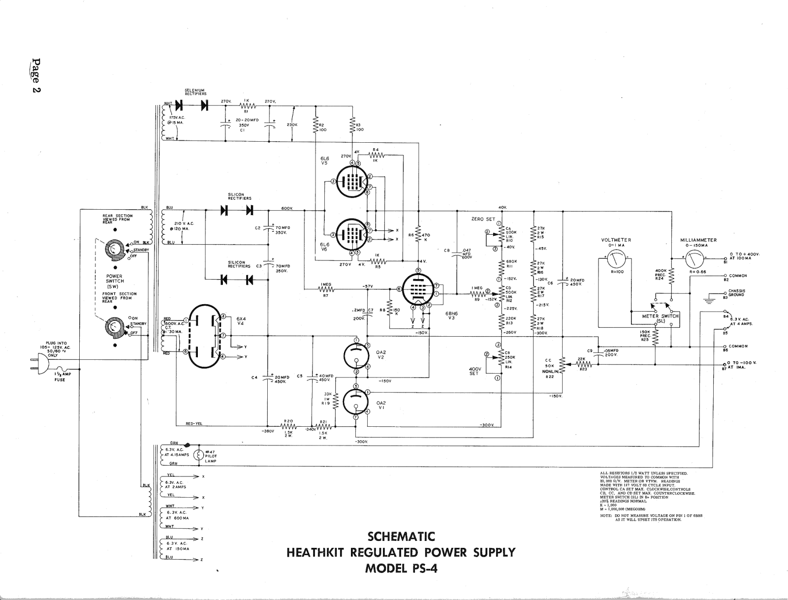 Heath Company PS-4 Schematic