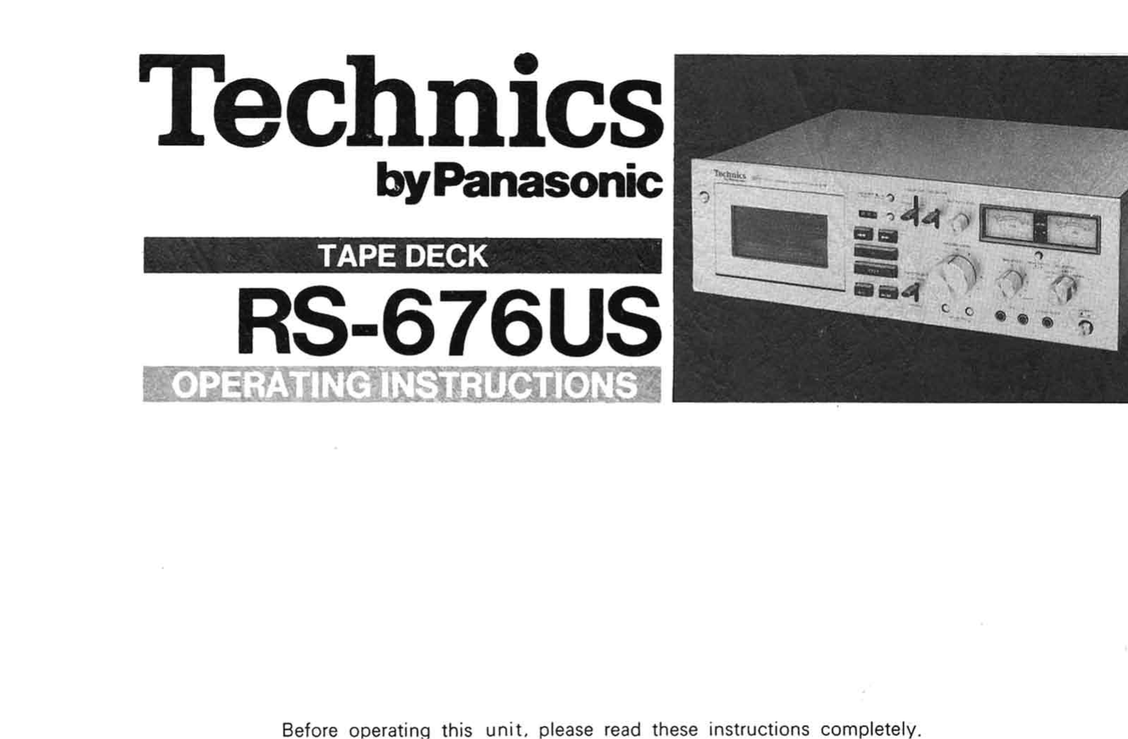 Technics RS-676-US Owners Manual