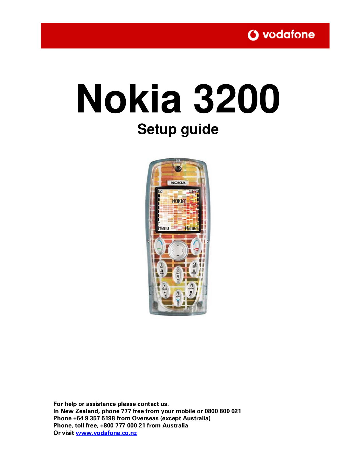 Nokia 3200 Setup guide