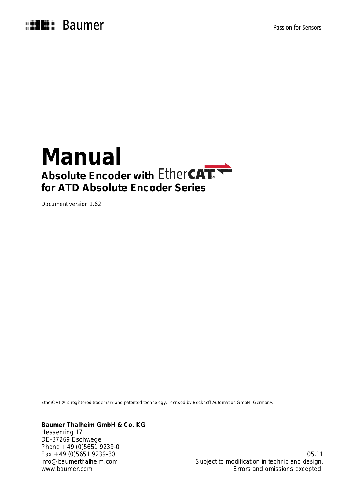 Baumer ATD User Manual