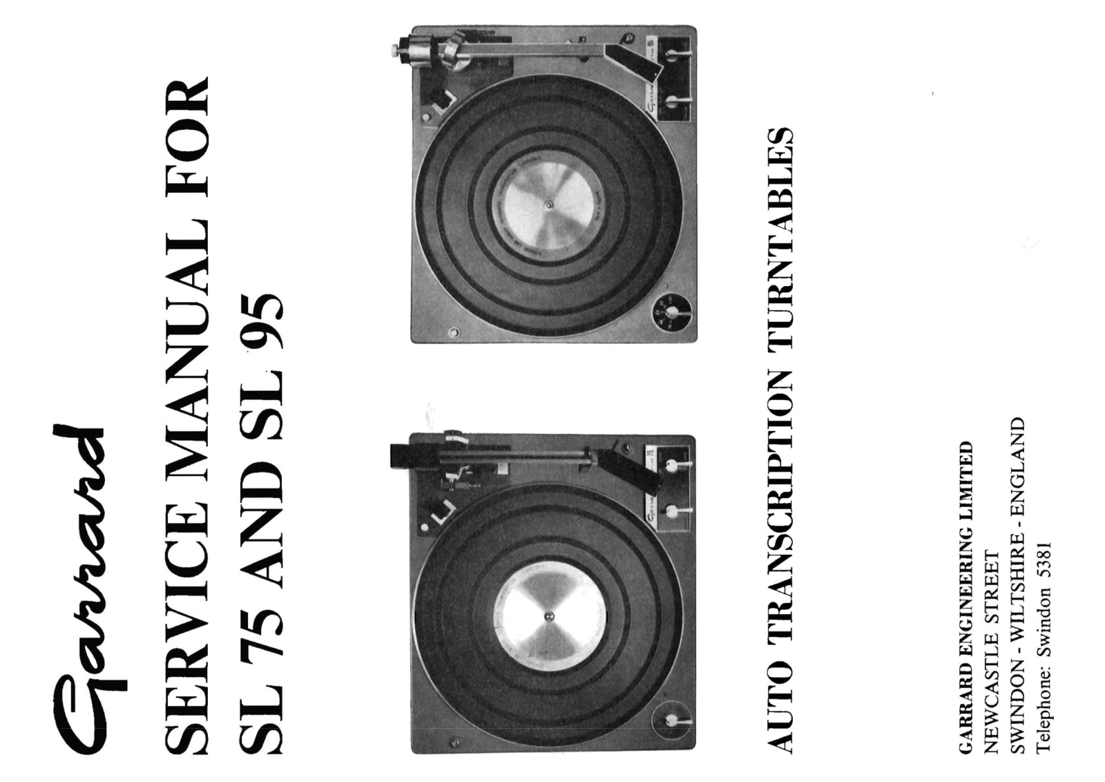 Garrard SL-75 Service Manual