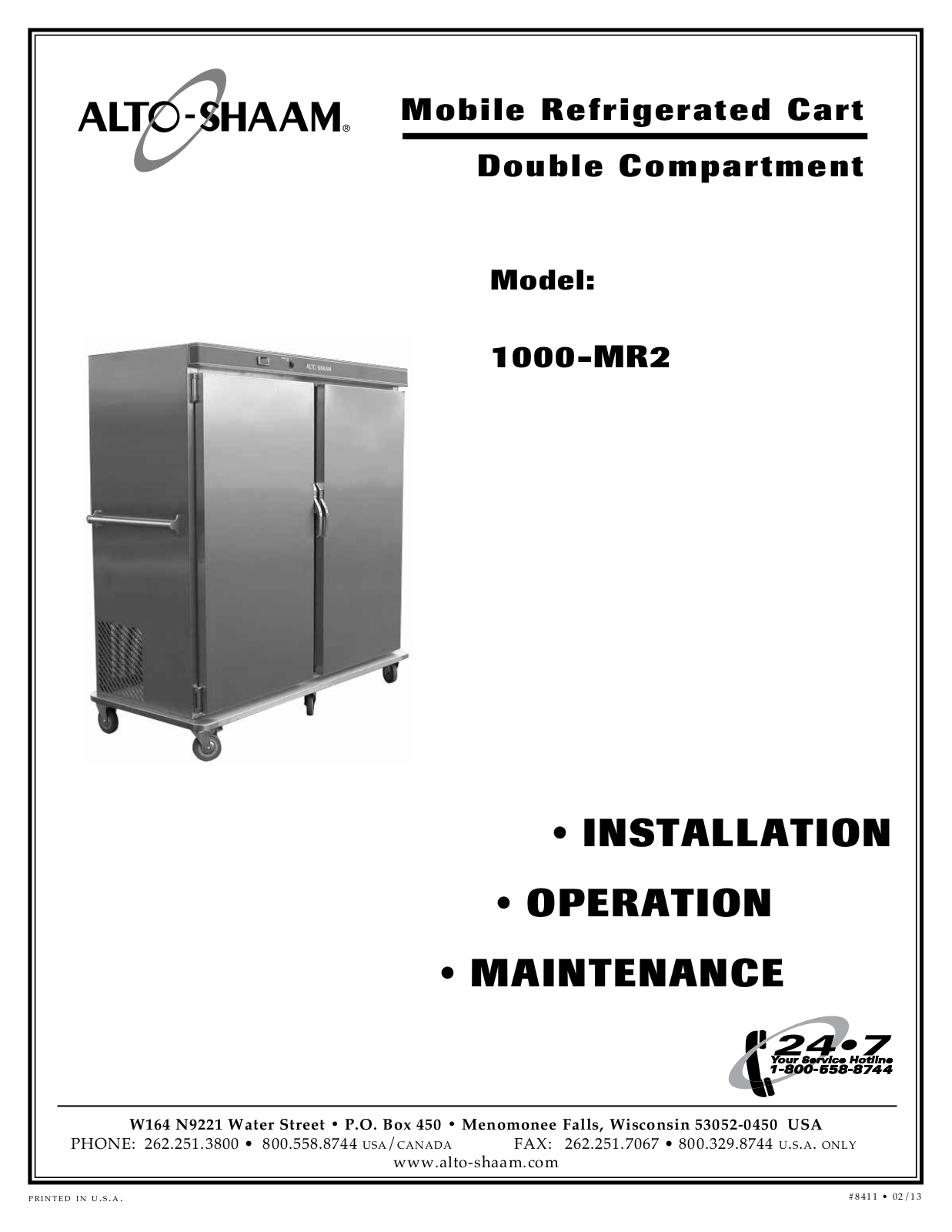 Alto-Shaam 1000-mr2 User Manual