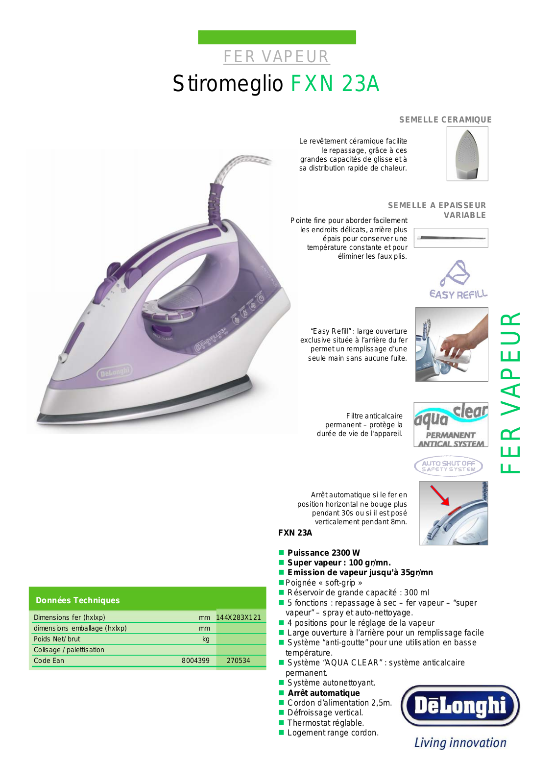 Delonghi FXN 23A BROCHURE