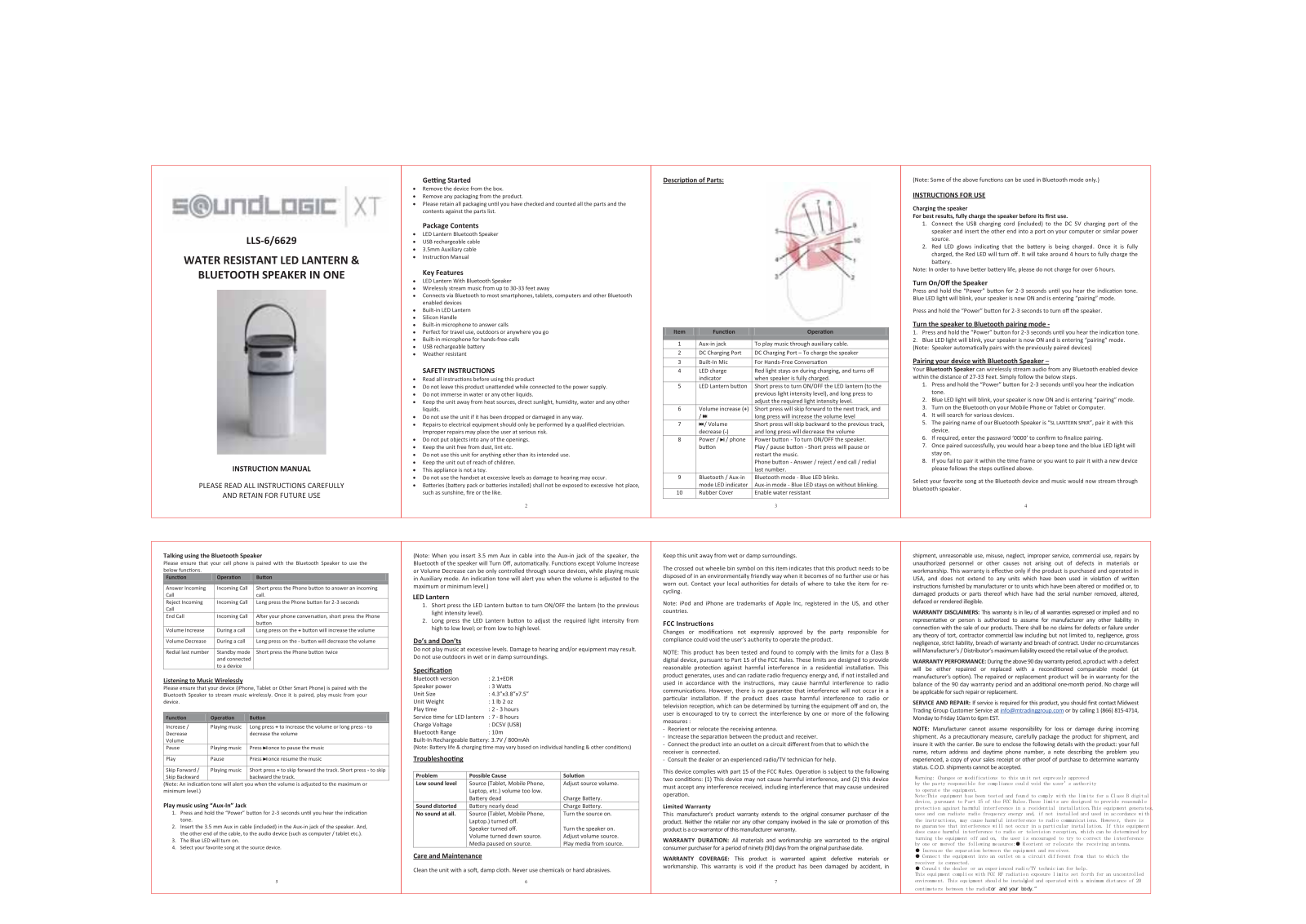 TEKSUN TECHNOLOGY 5B110BT User Manual