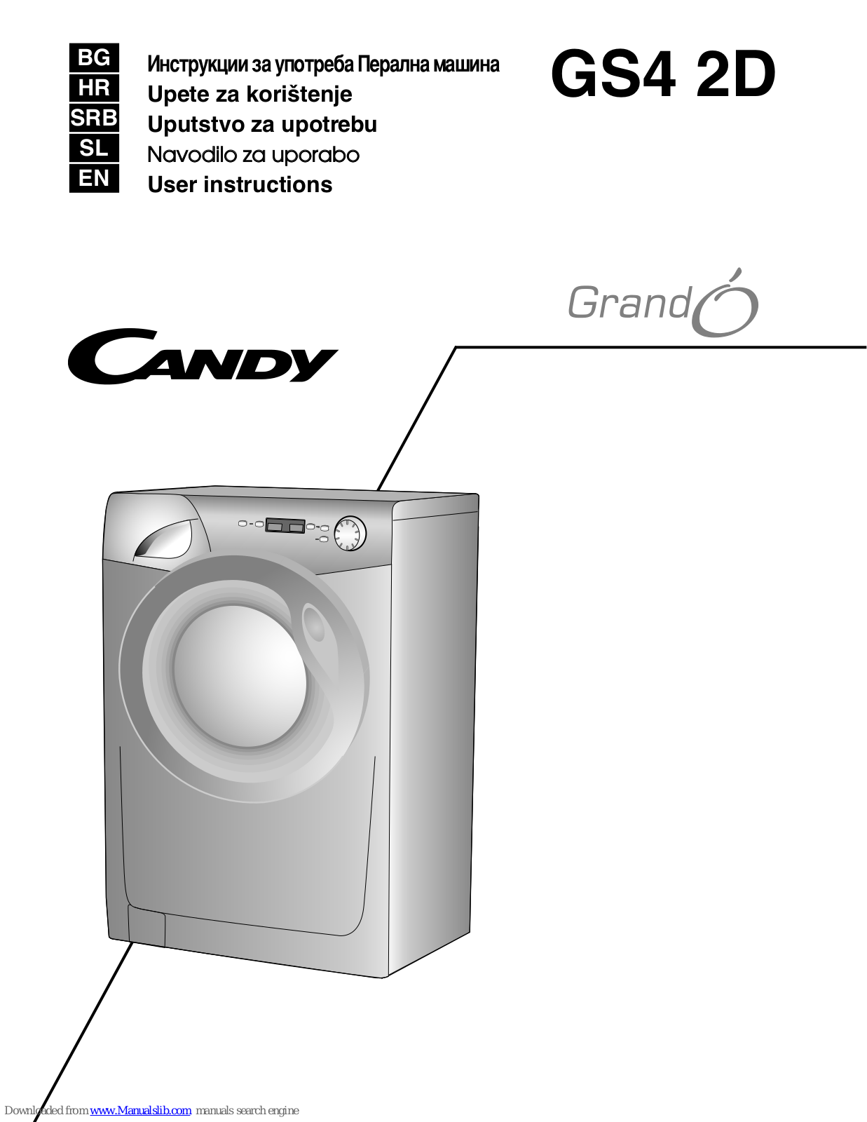 Candy GS4 2D, GC 1D, DGC4 1D, GC 2D User Instructions