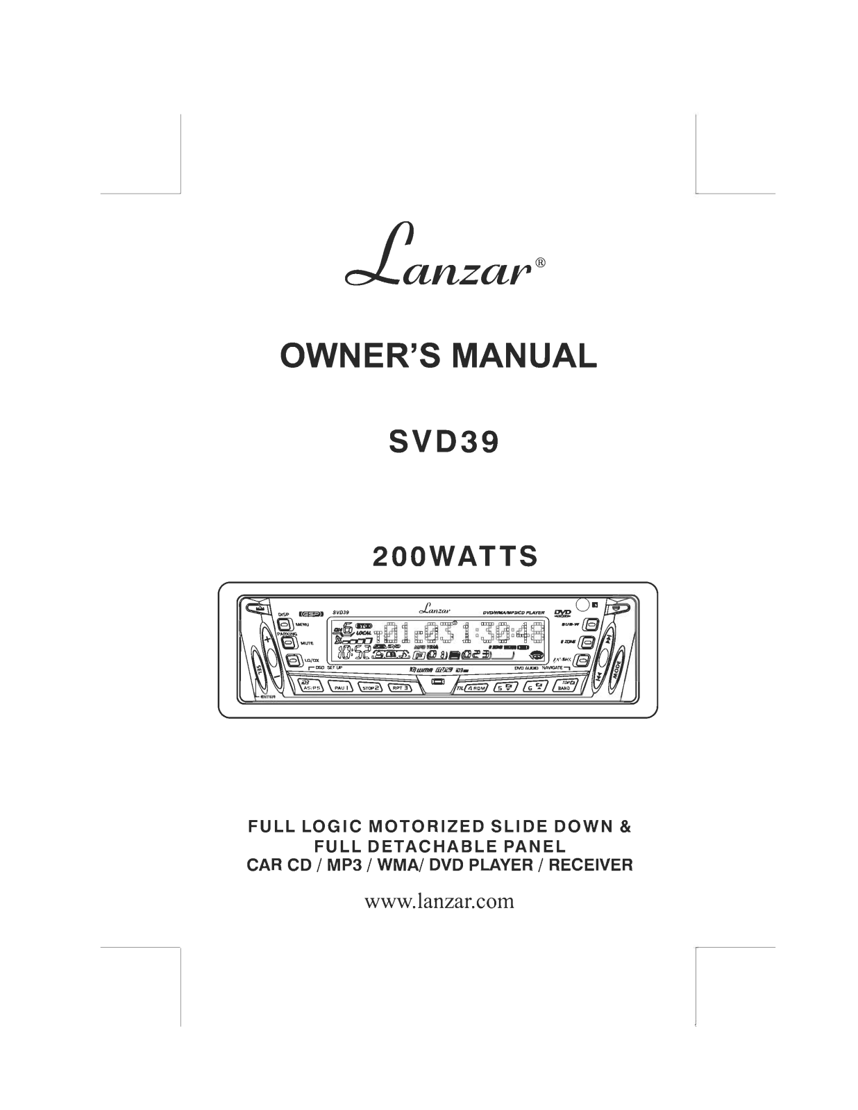 Lanzar SVD39 Operational Manual