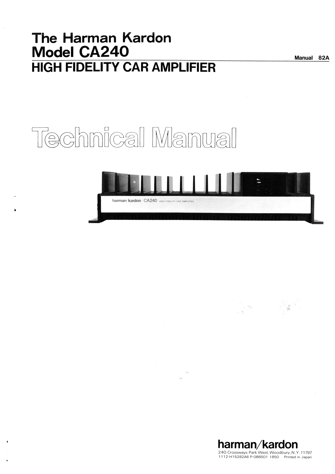 Harman Kardon CA-240 Service Manual