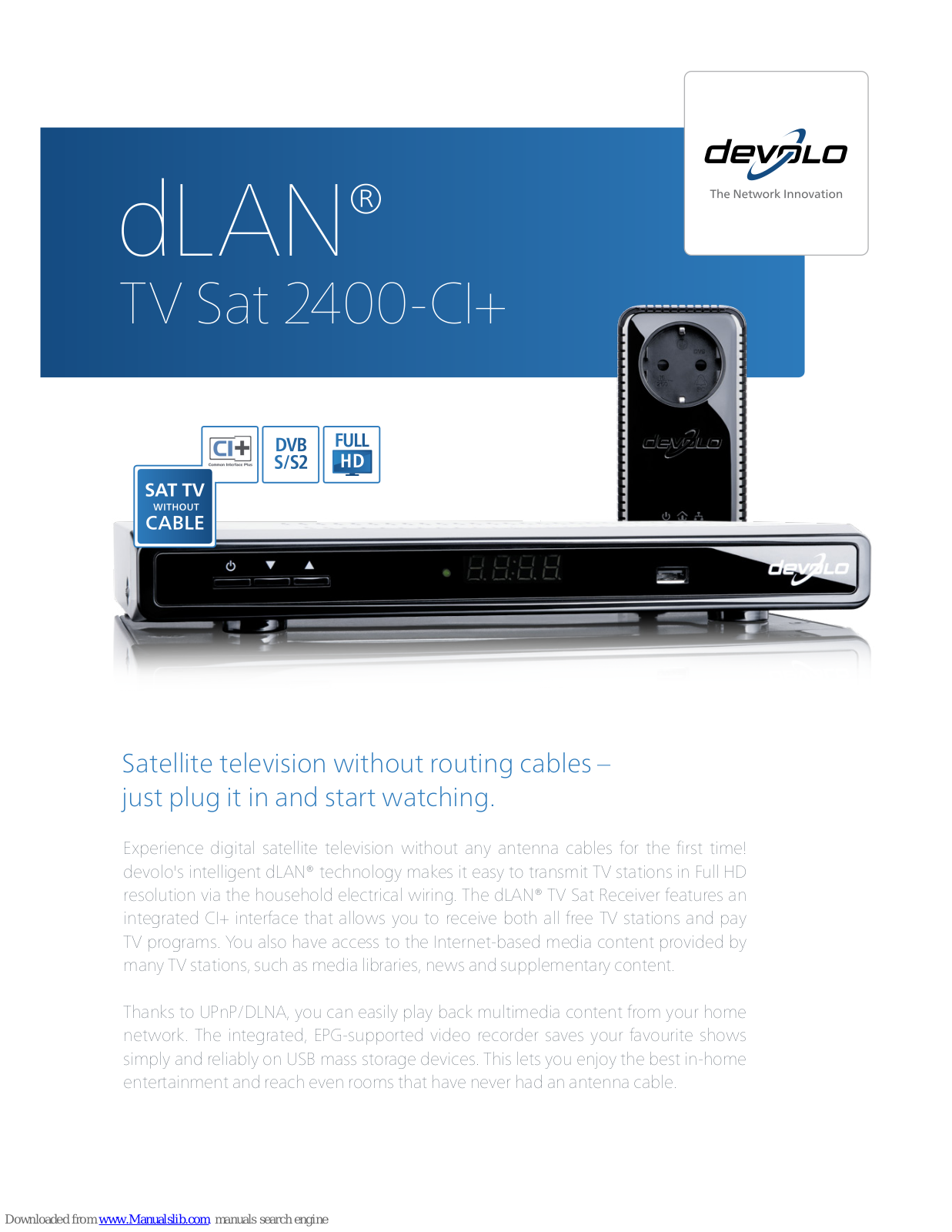 Devolo dLAN TV Sat-Cl+, dLAN TV Sat 2400-CI+ Specifications