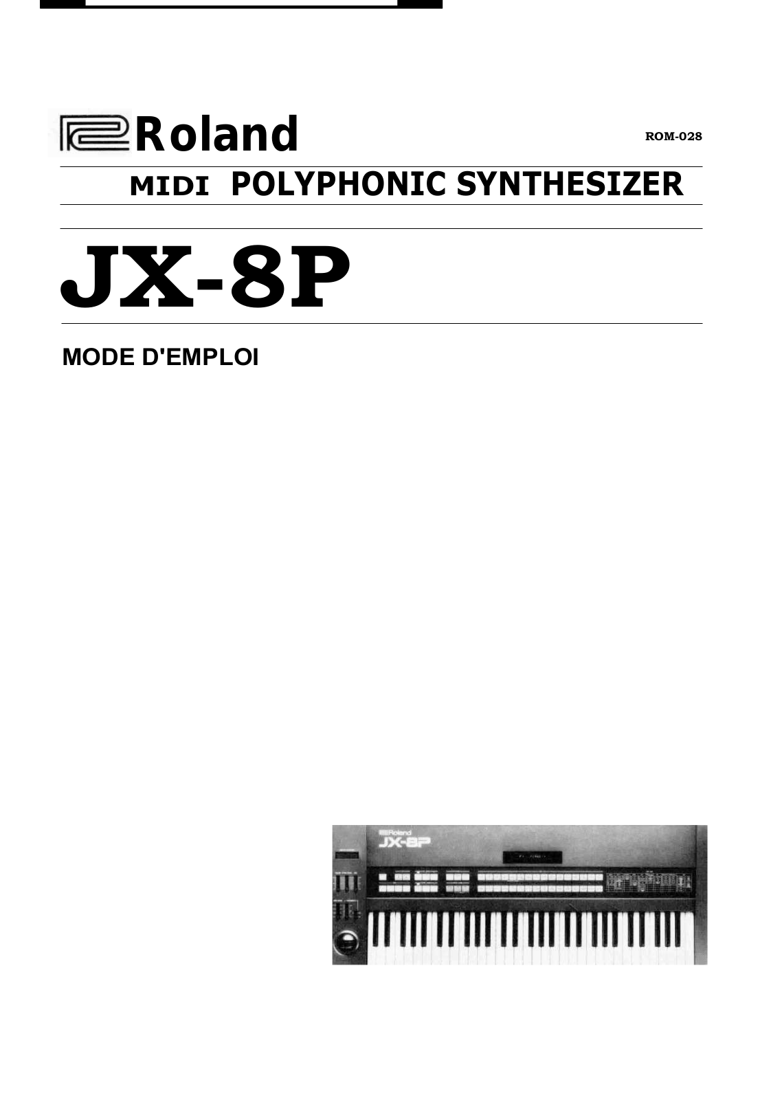 Roland JX-8P Owner’s Manual