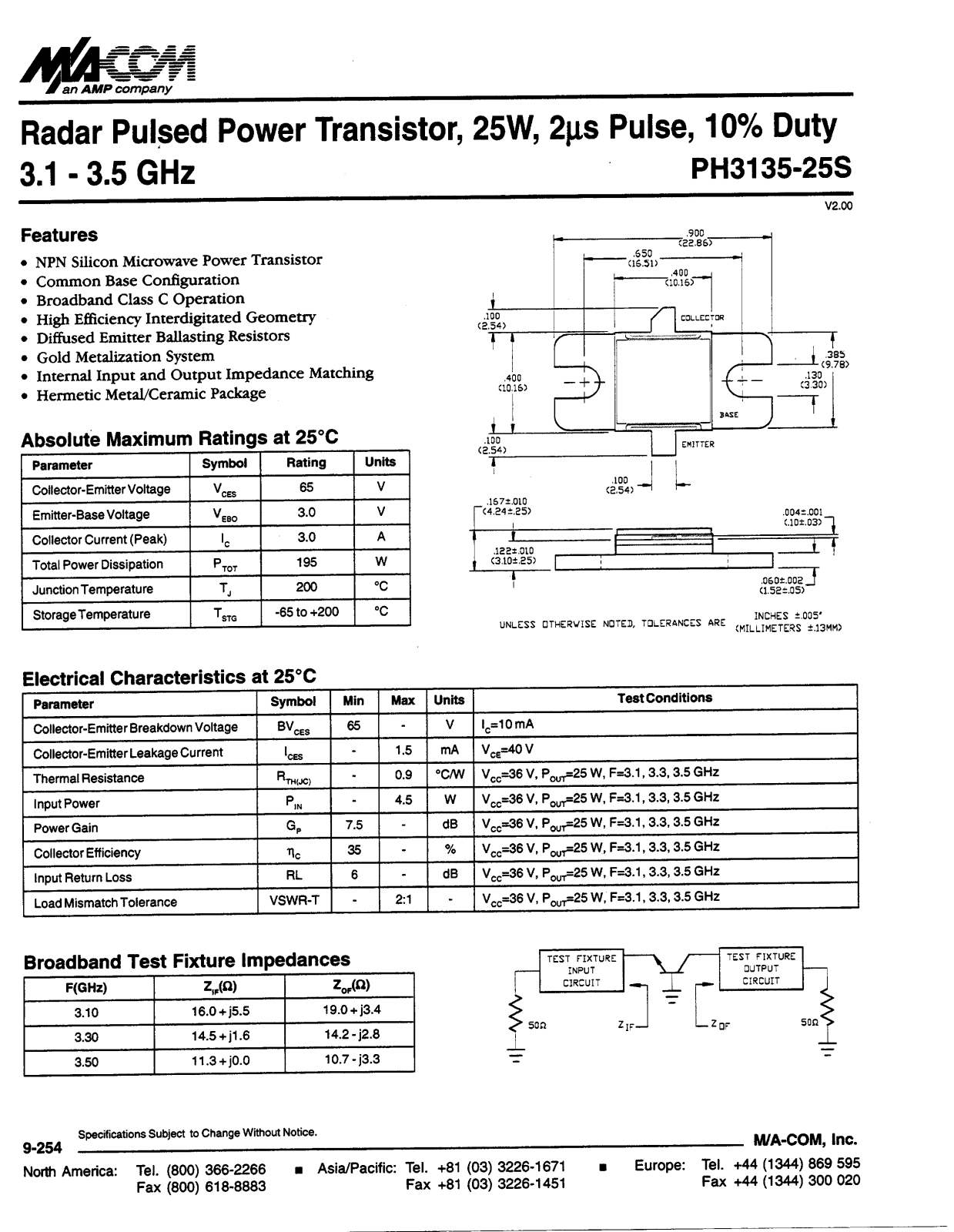 M A COM PH3135-25S Datasheet