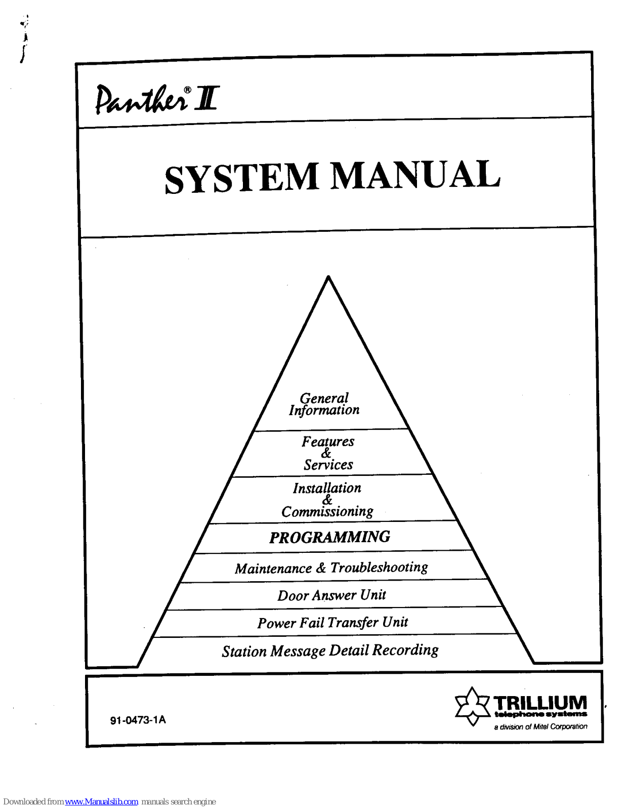 Trillium Panther II 1032, Panther II 2064, Panther II 820 System Manual