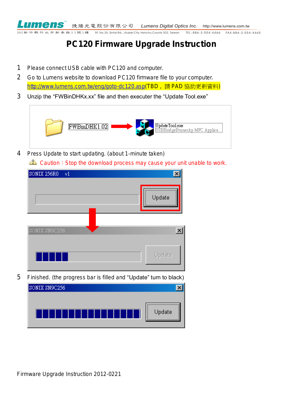 Lumens PC120 User Manual