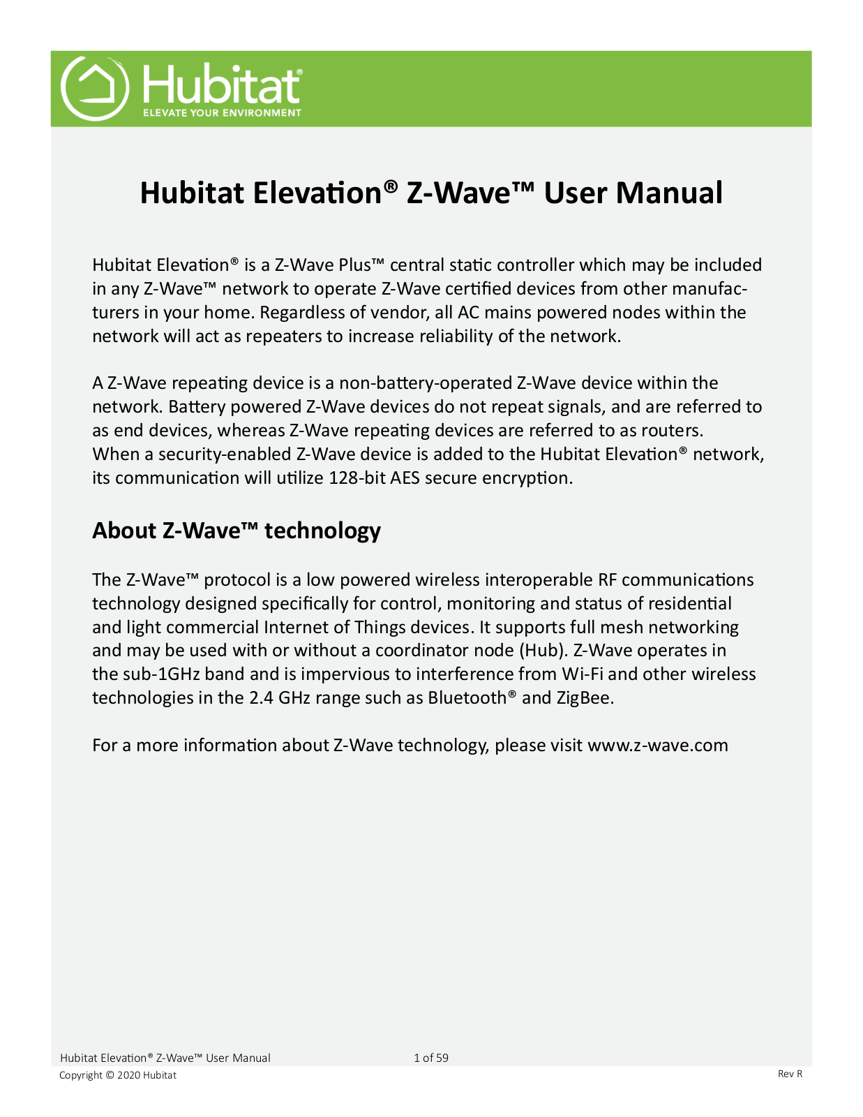 Hubitat Z-Wave User Manual