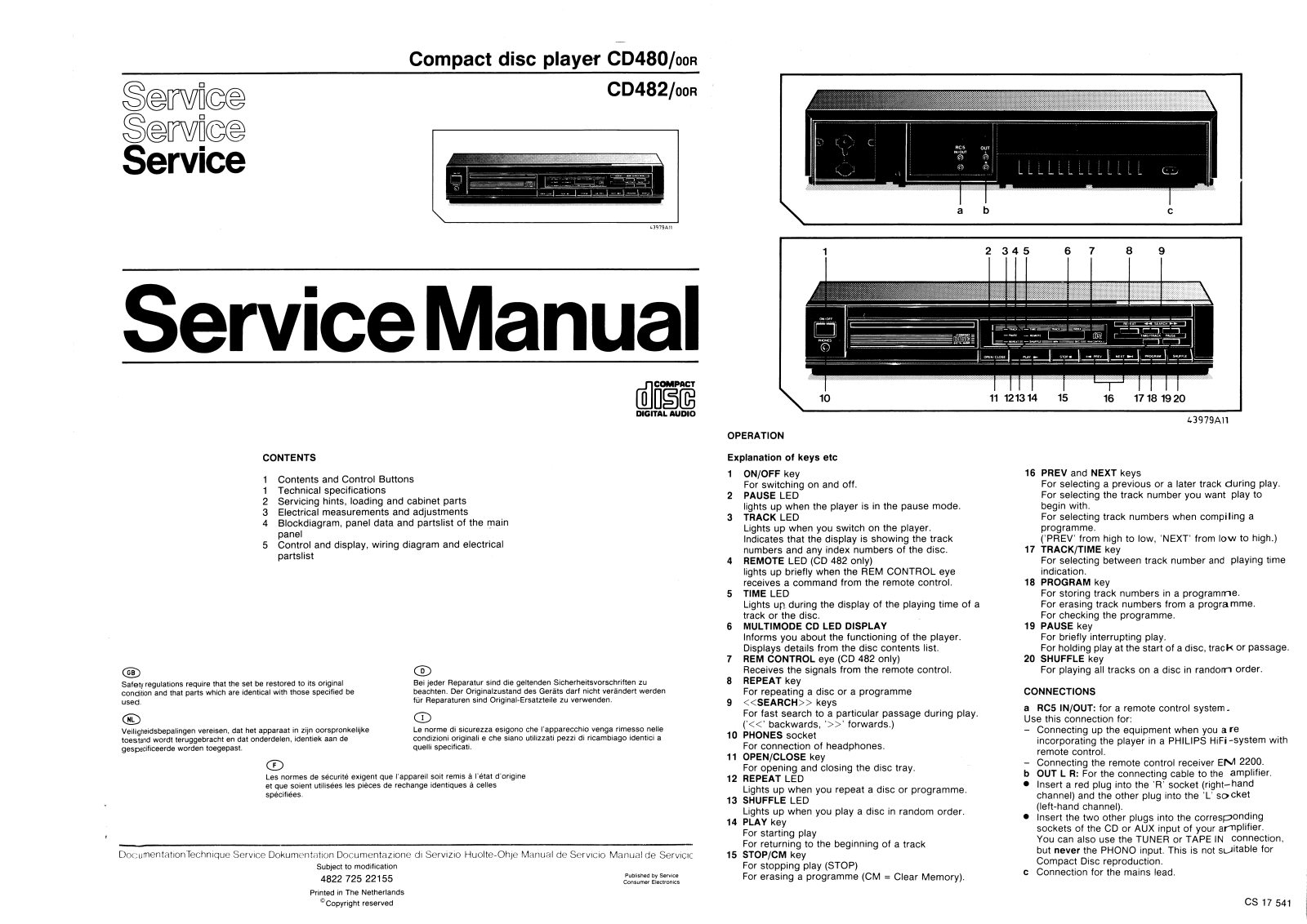 Philips CD-482, CD-480 Service manual