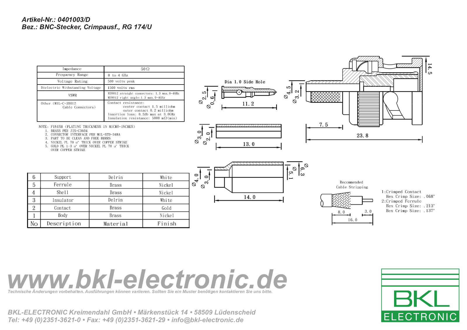 BKL BKL 0401003-D Datasheet - ManualMachine.com