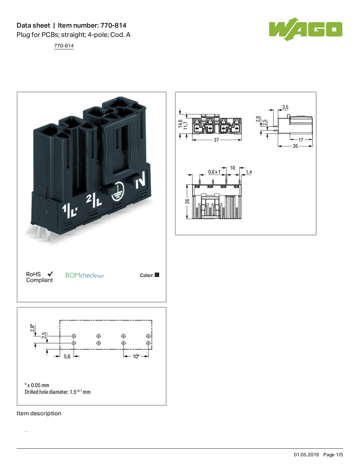 Wago 770-814 Data Sheet