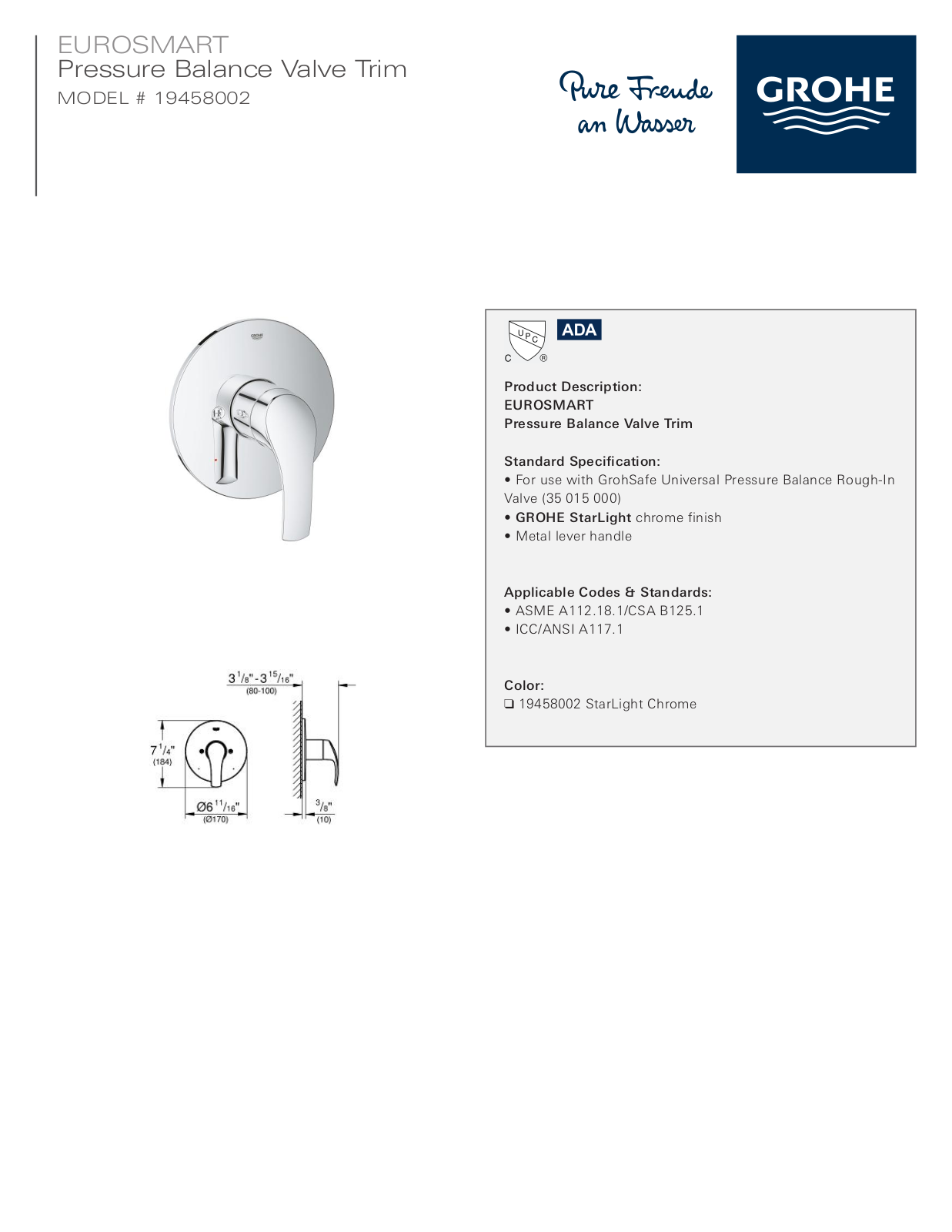 GROHE GRH5171 Specifications - ManualMachine.com