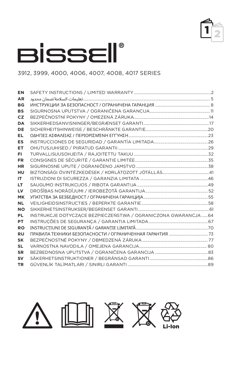BISSELL 3912, 3999, 4000, 4006, 4007 User guide - ManualMachine.com