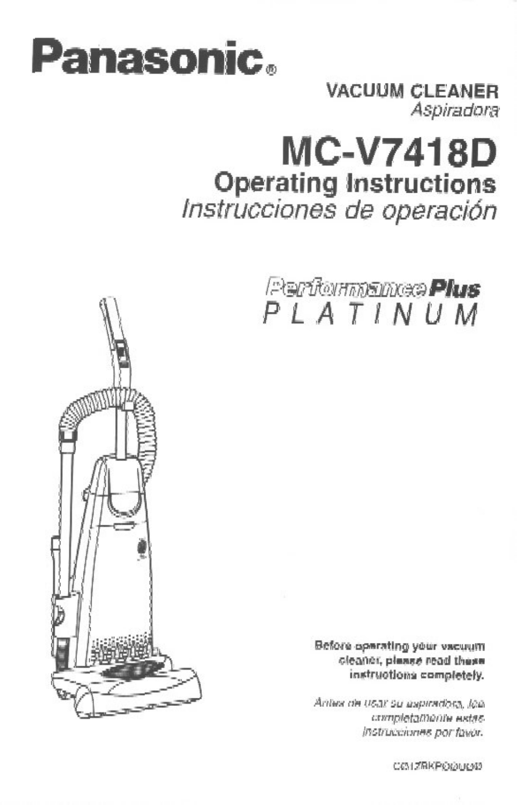 Panasonic MC-V7418D User Manual