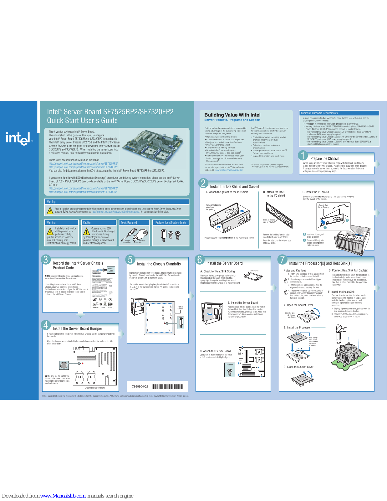 Intel SE7525RP2, SE7320EP2 Quick Start Manual