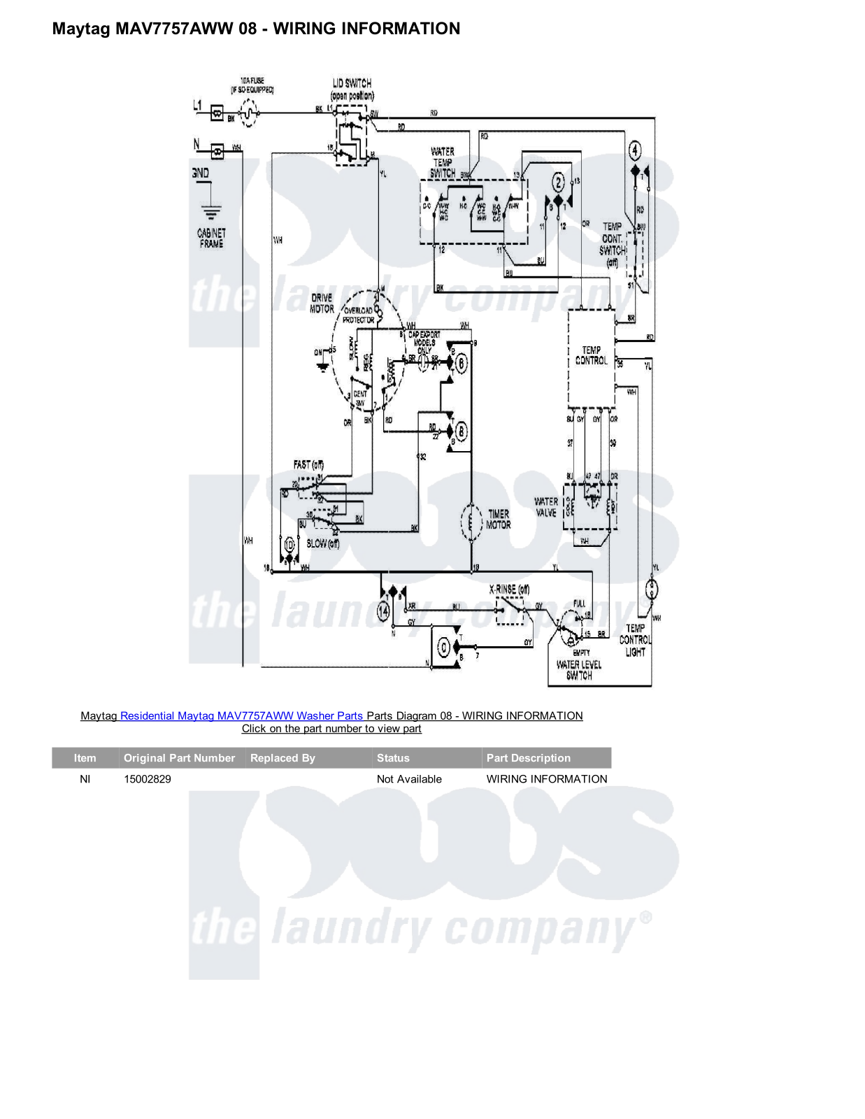 Maytag MAV7757AWW Parts Diagram